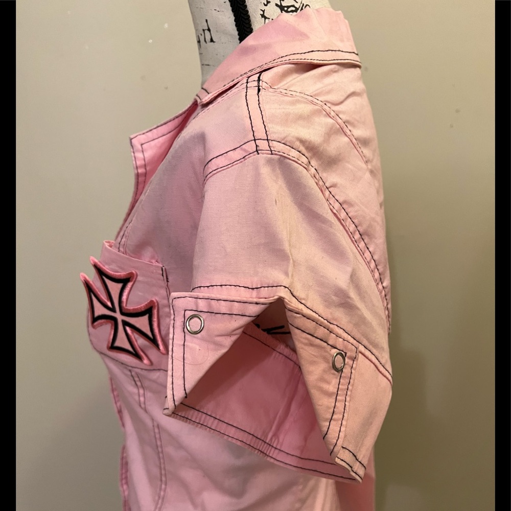 Vintage SERIOUS Brand Pink Reform School Dress sz L - Picture 3 of 12